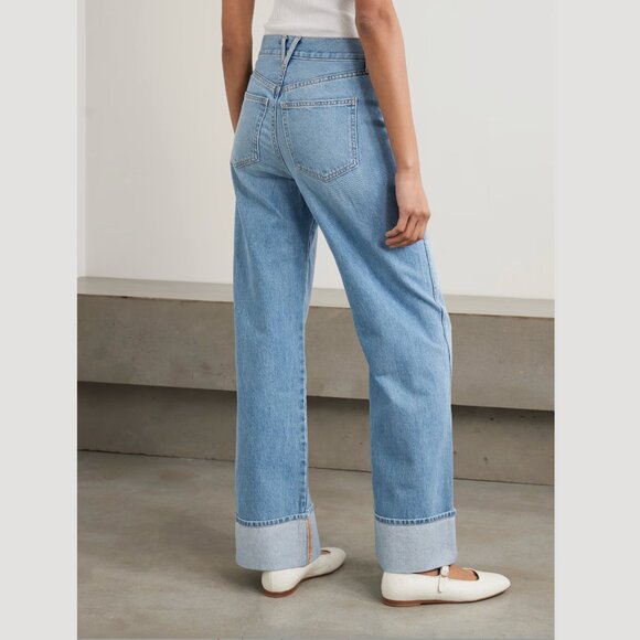 Veronica Beard Taylor High Rise Wide Leg Jeans Cuffed Denim 25 - Picture 3 of 9